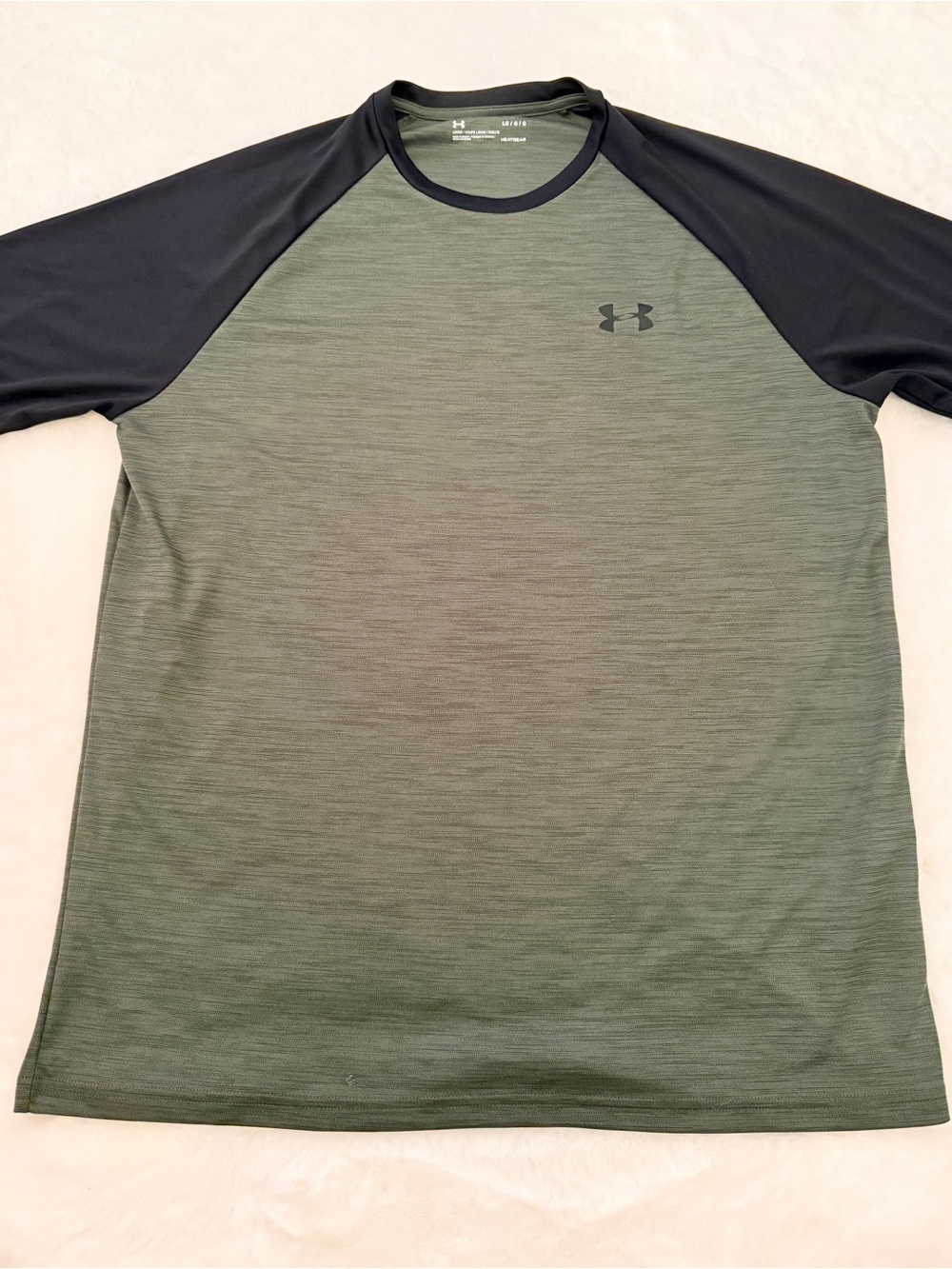 Under Armour Olive Green and Black Performance Raglan Top